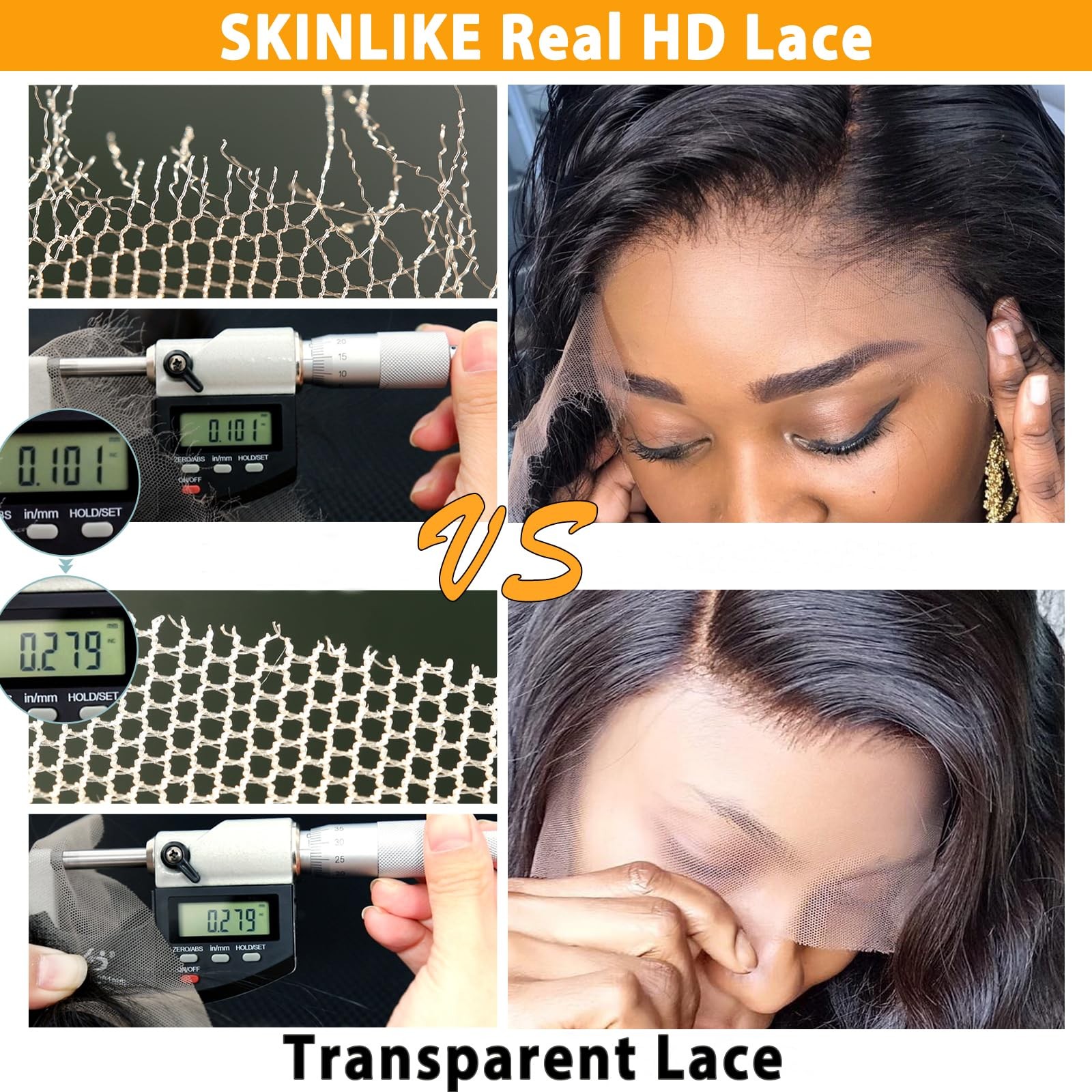 BEEOS Body Wave 2×6 SKINLIKE Real HD Lace Closure, 0.10mm Ultra-thin Invisibl…
