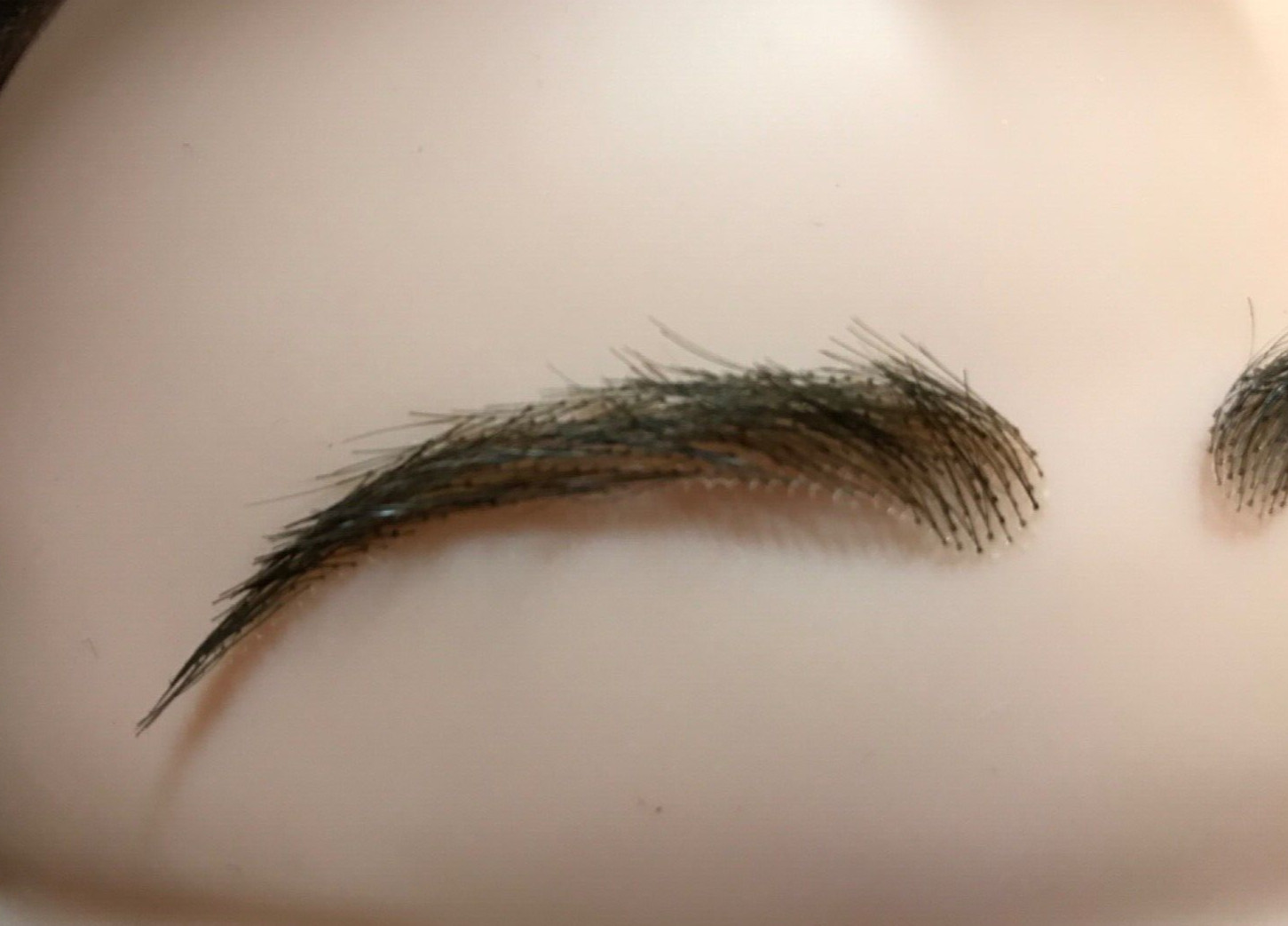 False Eyebrows 100% Human Hair Hand Tied Brown Round 2