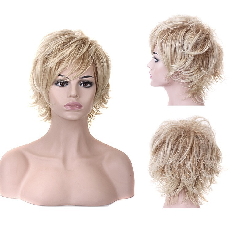 1 Set Fashion Hair Wigs Lace Closure Wig Fluffy Short Straight For Women Ladies