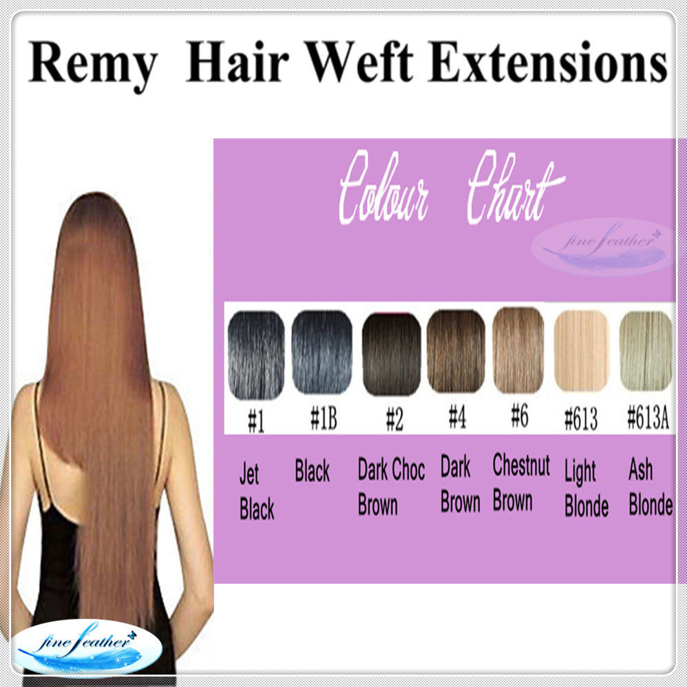 18″ Indian Human Remy 6A Hair Extension Weft Black/Brown/Blonde Double Drawn 50g