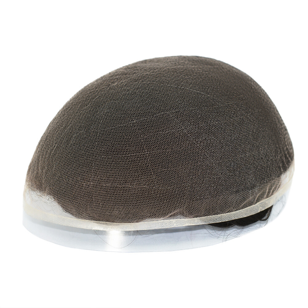 Mens Hair Toupee Full French Lace Human Hair Replacement System 130% Density8x10