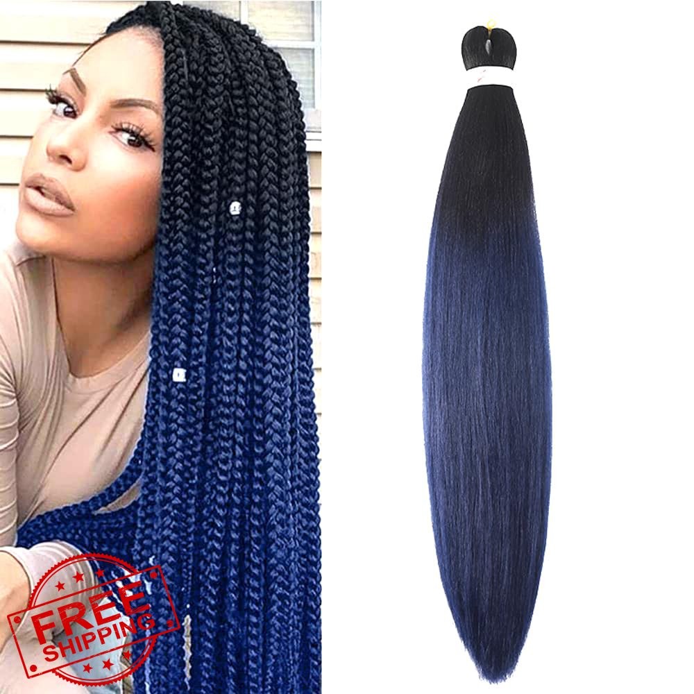 YUDAOHAIR 26″ Black Dark Blue Braiding Hair Ext.