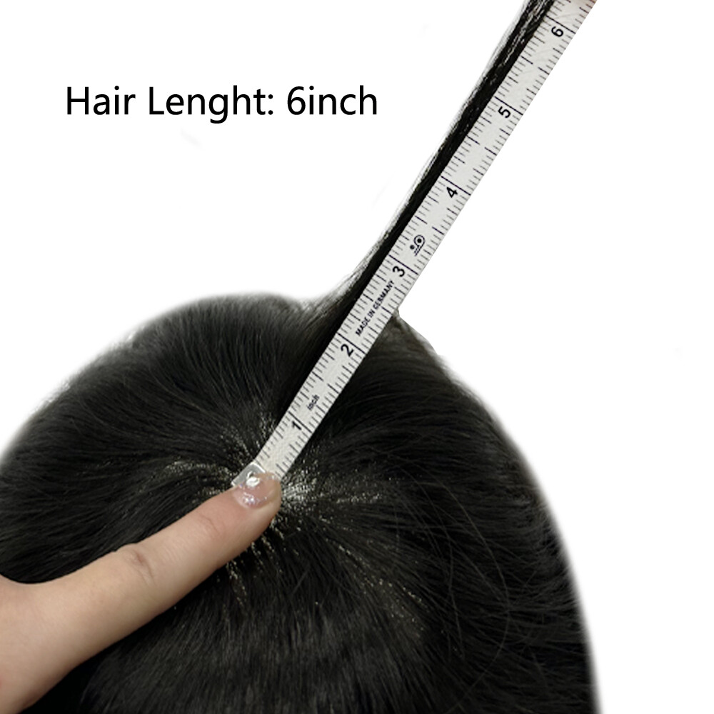 Mens Toupee French Lace Hairpiece Poly Skin PU Around Hair Unit Replacement Wigs