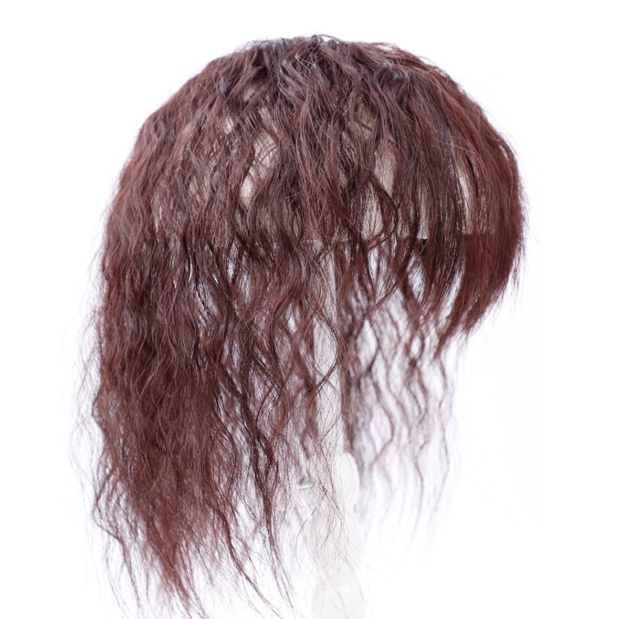 100% Human Hair Curly Wavy Topper Toupee Clip Hairpiece Top Wigs For Women Men