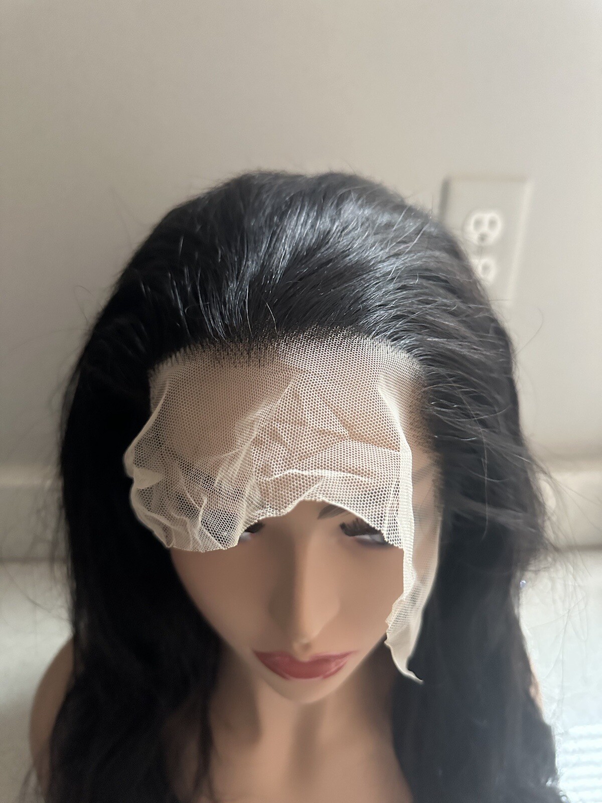 Wig Human Hair 26 Inches Lace Front 1b Wavy Long Dark Brown New Tags