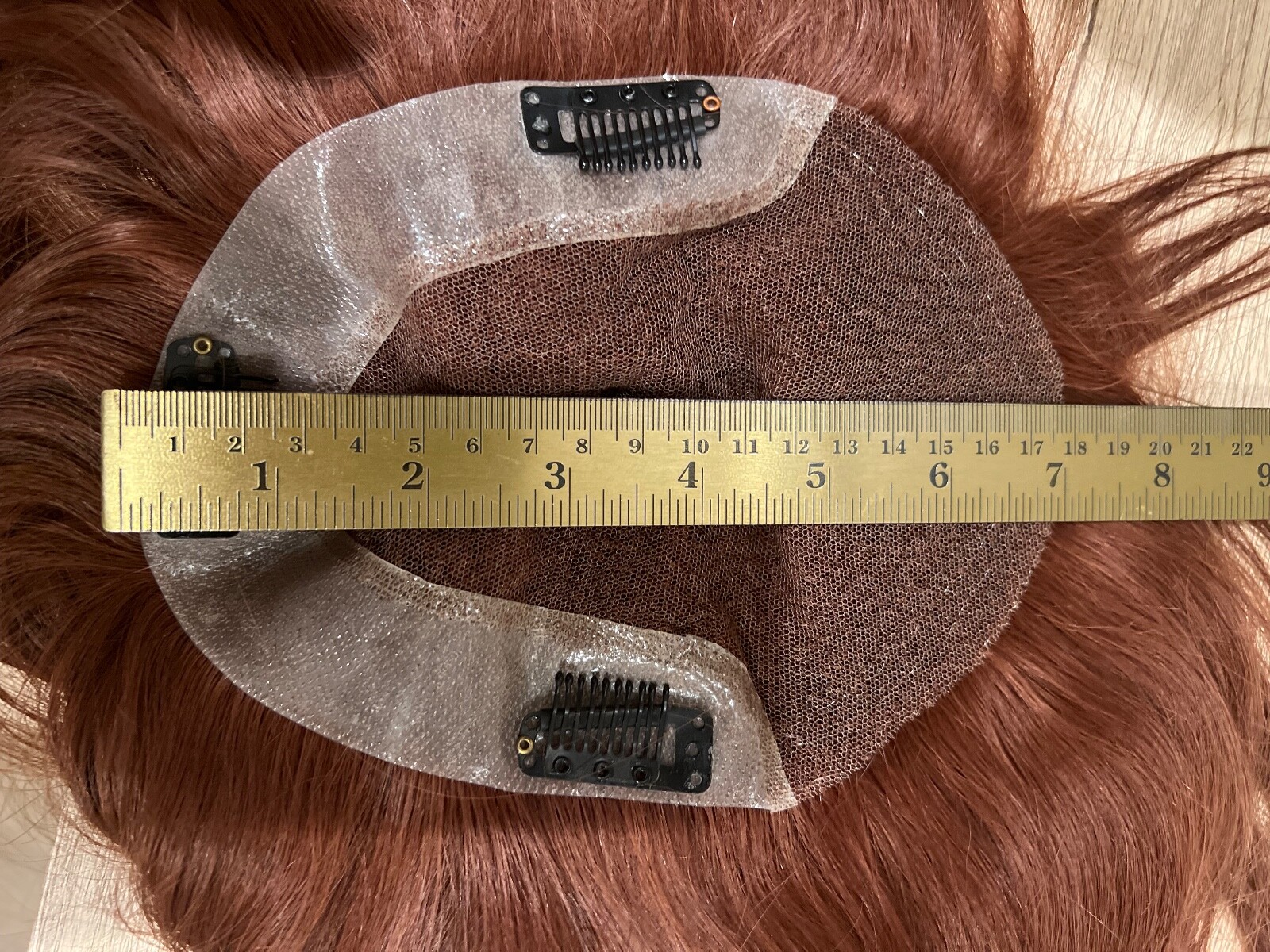 100% Human Hair Topper Cowboy Red Straight Hair 16″