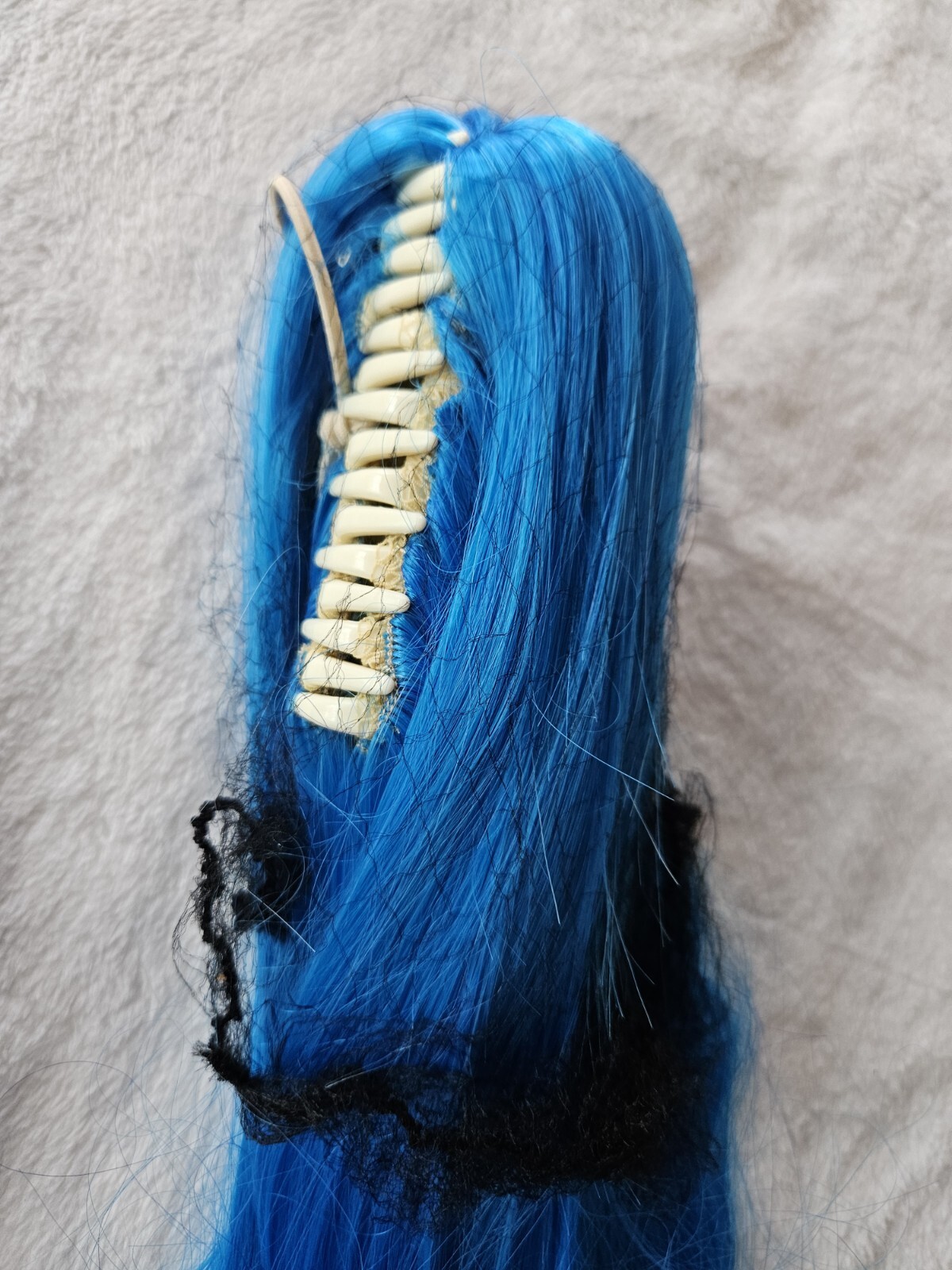 Wig Clip Neon Blue Silky 40 Inches Straight Cosplay Arda Costume NEW