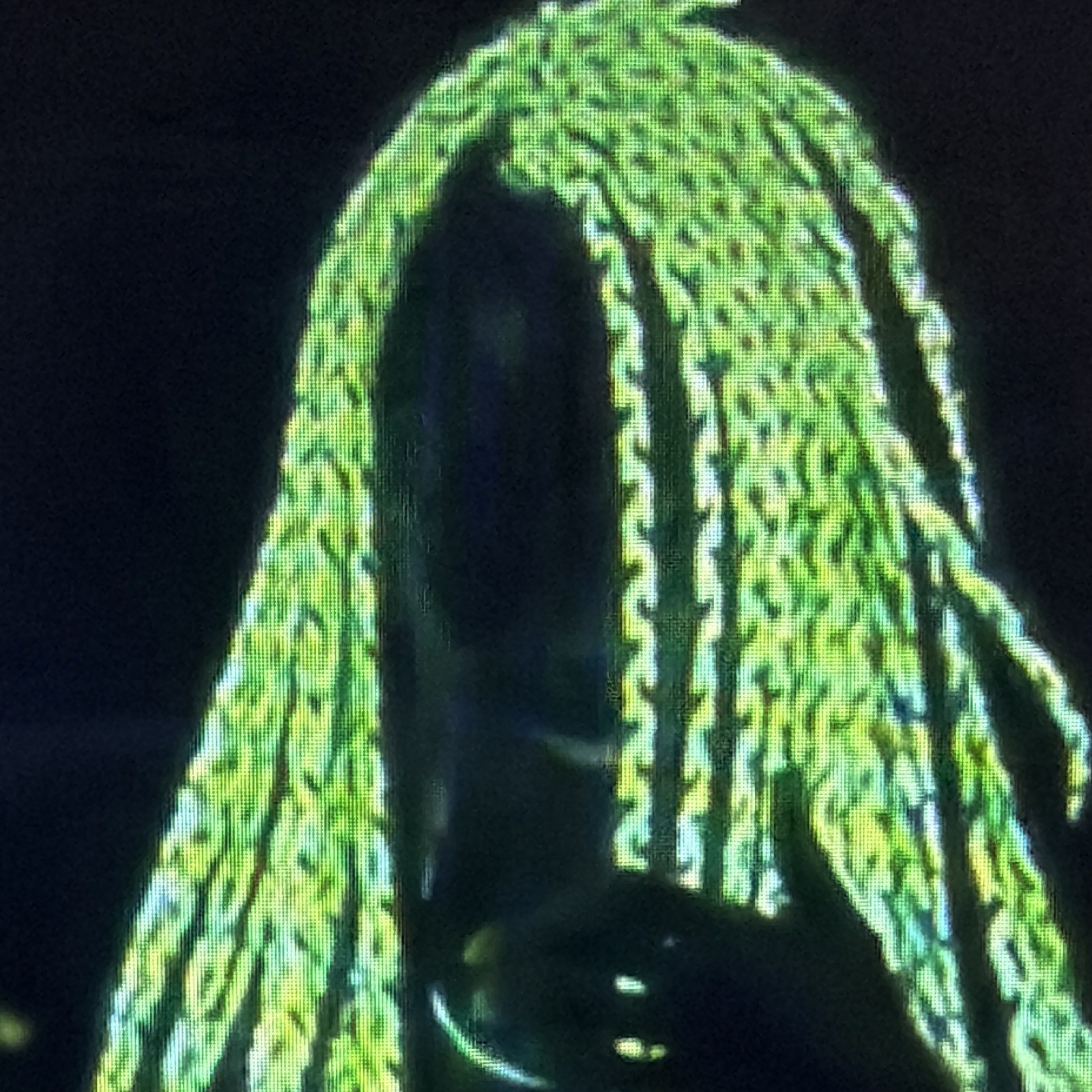 Braided Synthetic Hair Extensions Blonde/Green Glow in the Dark 21-30 in
