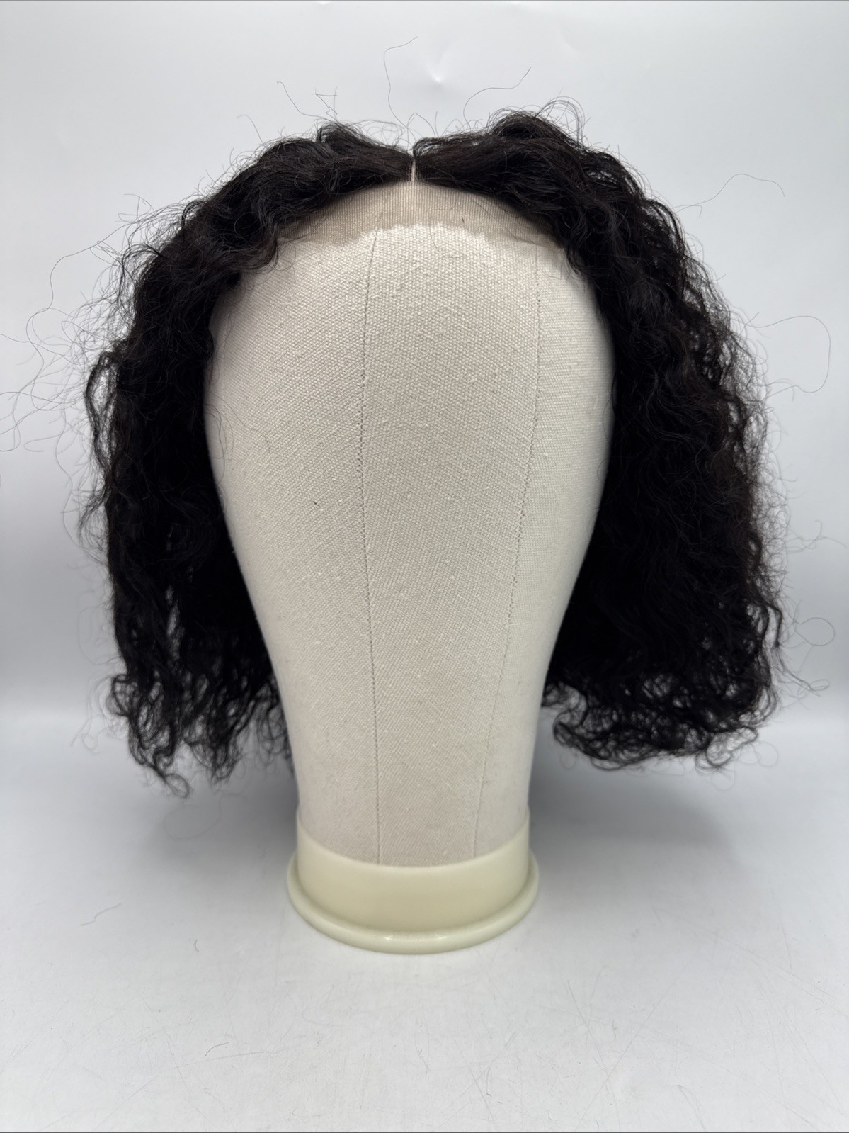 Curly 12” Bob Wig Lace Front 4×4 Natural Color Water Wave New! Black Brown