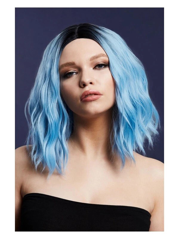 Fever Cara Wig baby blue black ombre woman soft wave daily dance stage actress