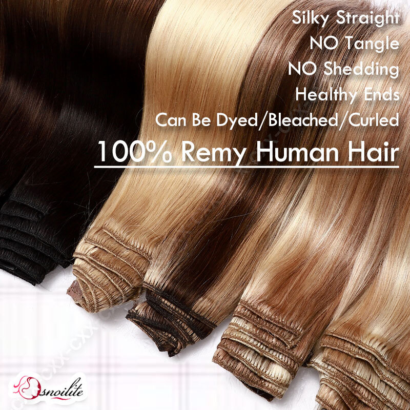 Smooth&Soft 100% Human Hair Extensions 8 Pieces Clip In Real Remy Hair FULL HEAD