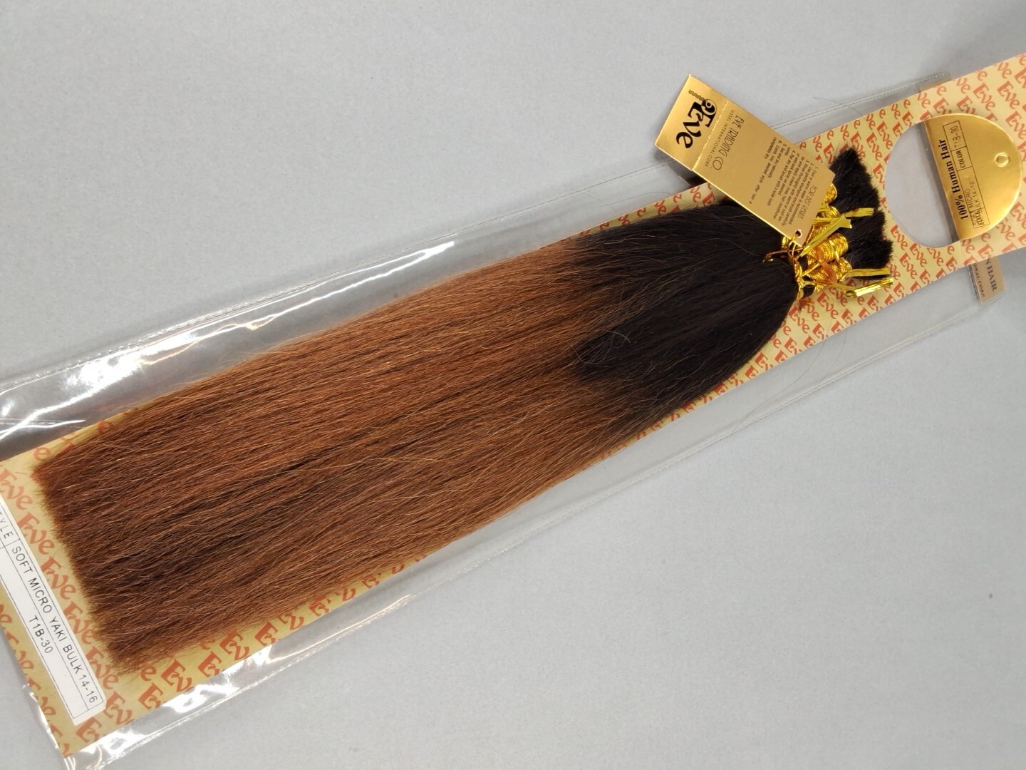 14” 100% Human Hair #T1B/30 Dark Root Brown Straight Yaki Bulk Micro Braid Hair
