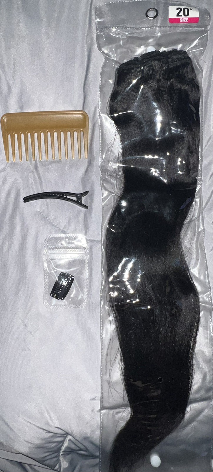 CZAAKX 20 inch Real Human Hair Clip in Hair Extensions, 120g