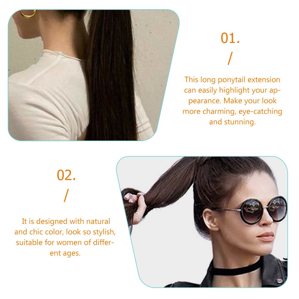 High Temperature Fiber Straight Ponytail Extension for Women Girls
