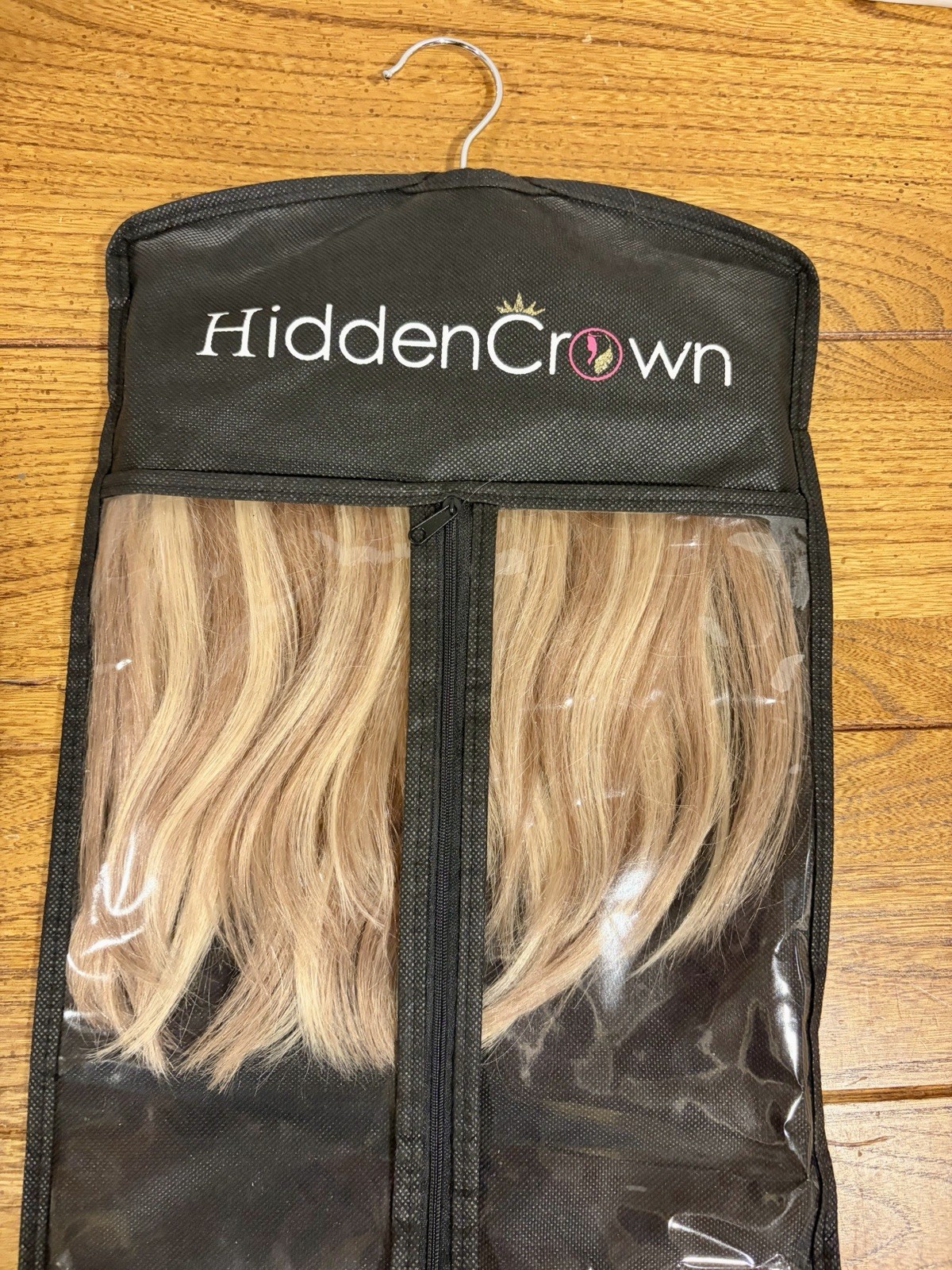 Hidden Crown 9” Clip In Extensions 3 Pieces Real Human Hair, Blonde Brown