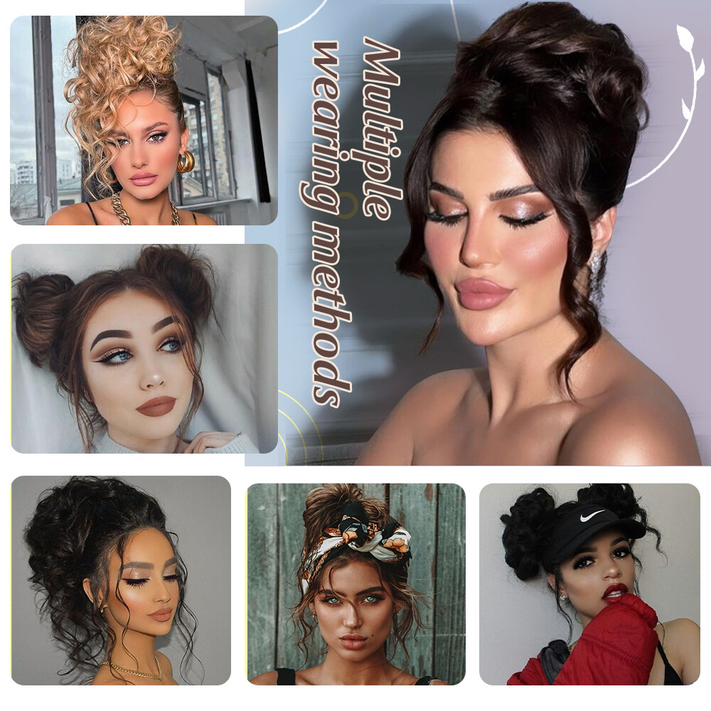 Extra Thick Messy Bun Piece Scrunchie Updo Rose Hair Extensions Natural As Human