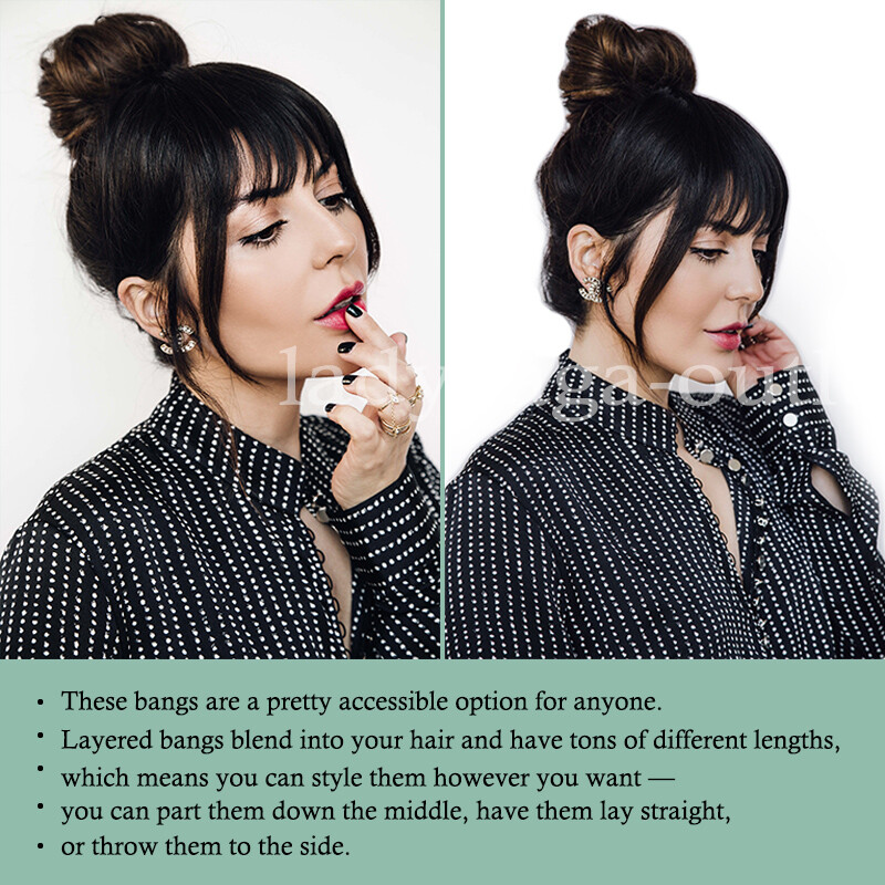 Natural Air Fringe Bangs Clip In Hair Extension One Piece Real Thick as Human
