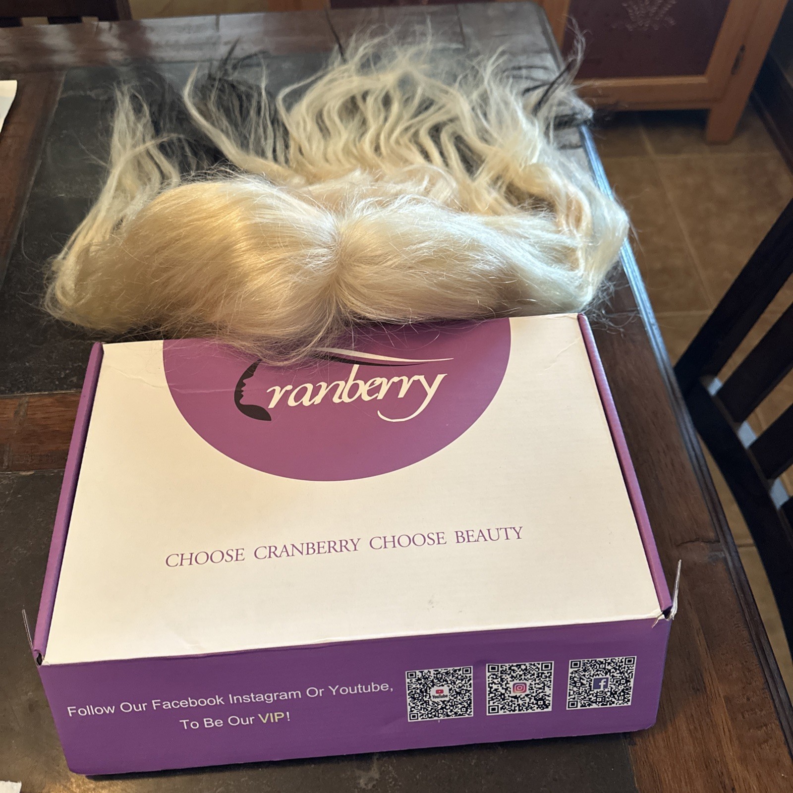 Blonde with Black Highlights Long Hair Glamour Wig