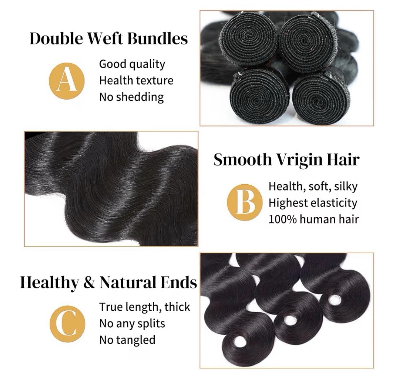 12A Human Hair Bundles with Closure, 18 20 22 24 +16in Brazilian Virgin Hair