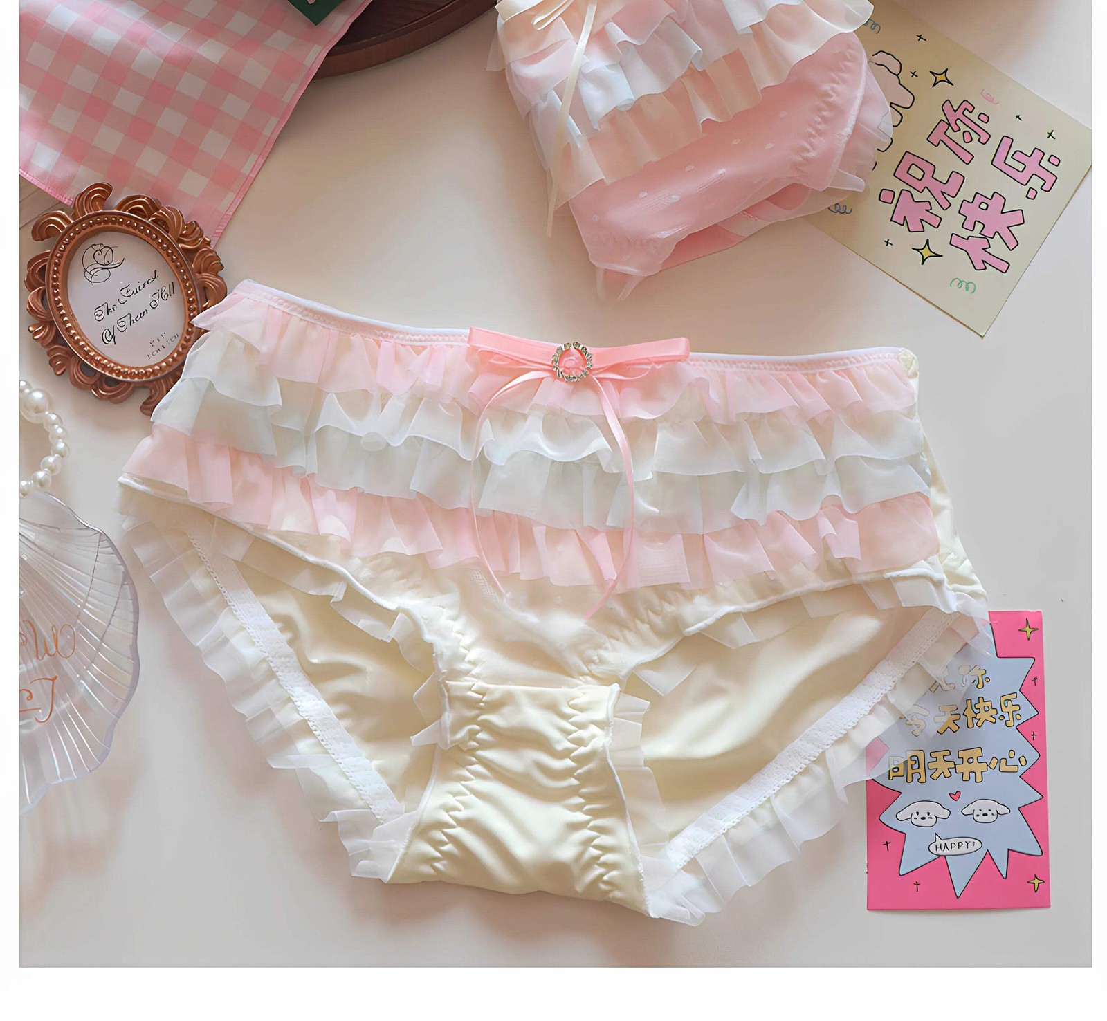 Japanese Style Lolita Princess Lingerie Set Women Pure Desire Cake Layer Lace Me