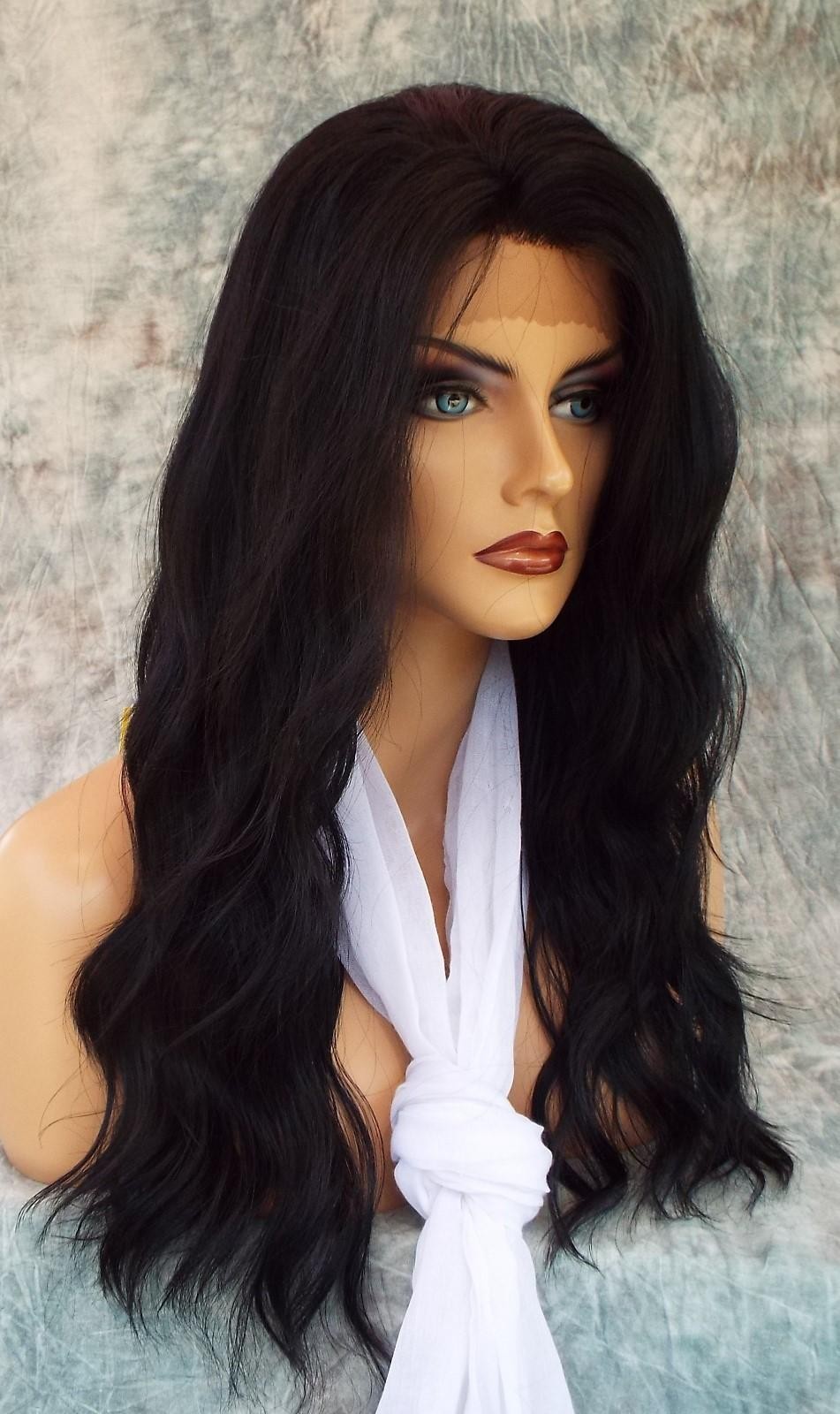 LACE FRONT HAND TIED EAR 2 EAR LACE HEAT FRIENDLY #1 SOFT BLACK WIG US SELL 117