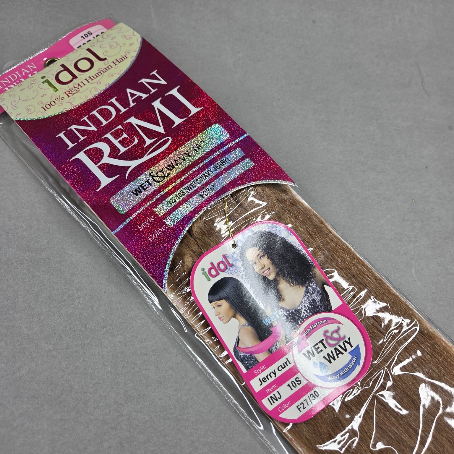 Idol INDIAN REMI Wet & Wavy Human Hair Extensions 10S F27/30 Jerry Curl