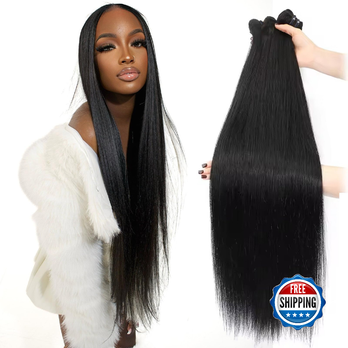 yuccy 100g/Bundle Raw Human Hair Bundles, 16a Raw Indian Hair, 100% Unprocessed