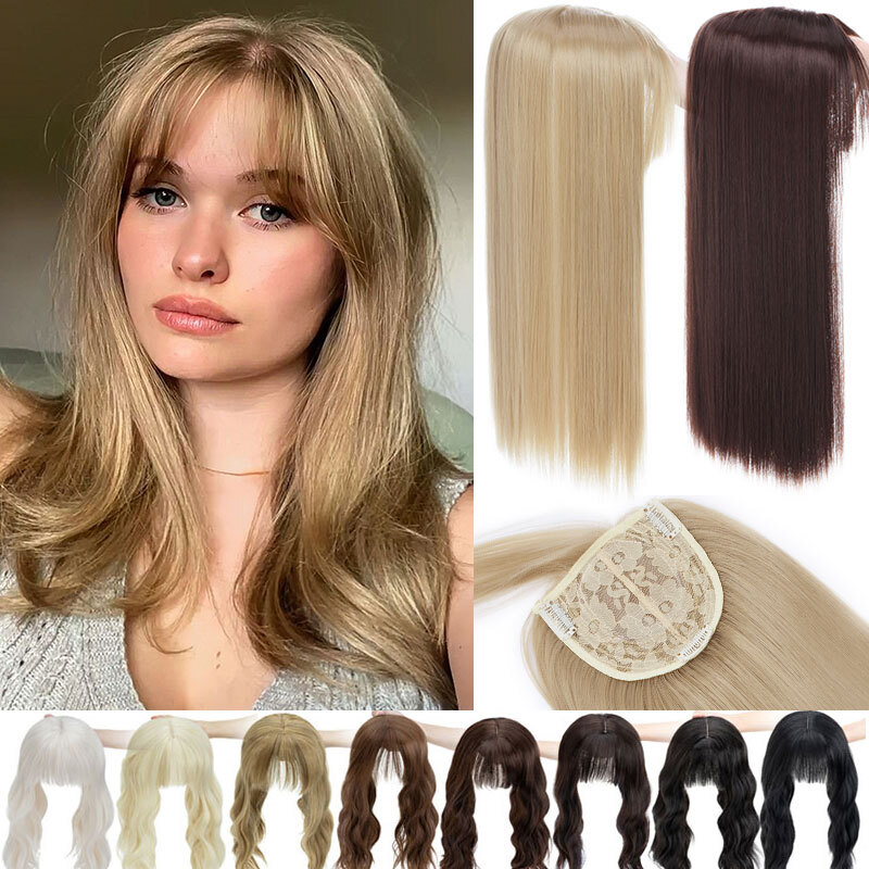 100% Real Natural AS Human Hair Topper Toupee Wig Clip Hairpiece For Women Gift
