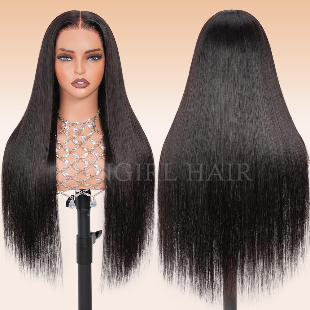 13×6 Straight Lace Front Wig Human Hair, Pre-Plucked, 200 Density, Glueless, Dra