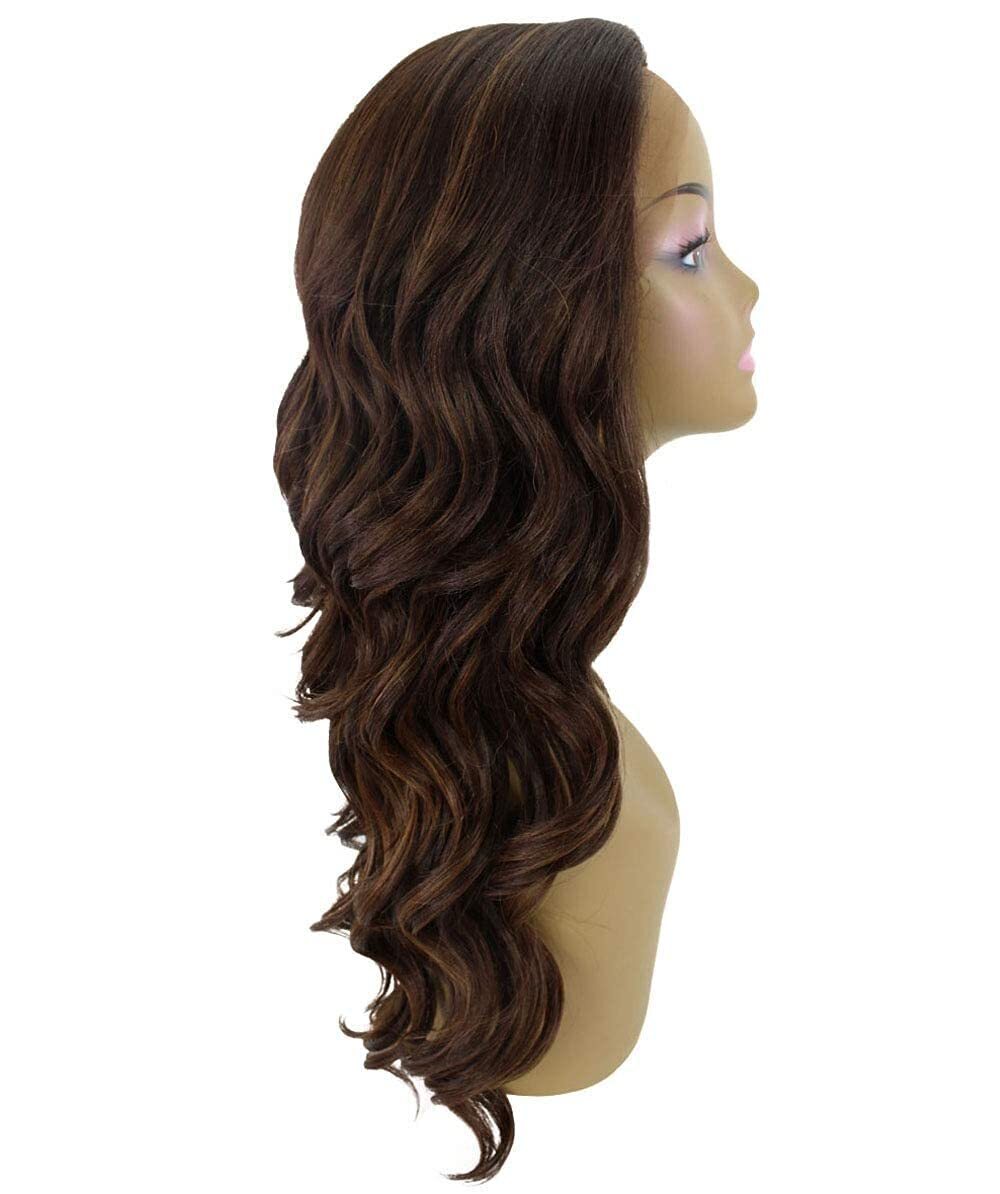 LUXLUXE Lucinda Wavy 23″ Long 4X4 Hand-Tied Lace Front Wig, Good Heat Resistant
