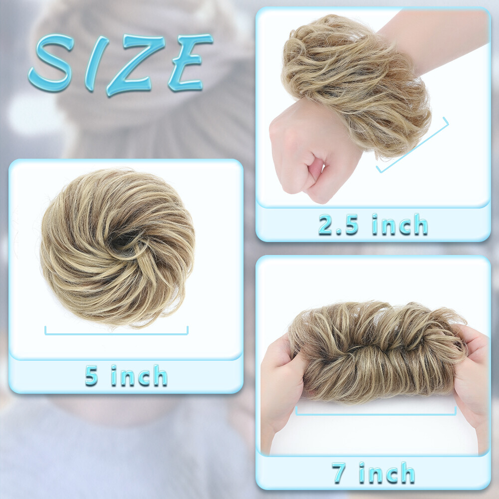 Thick Hair Bun Curly Messy Bun Ponytail Updo Hair Piece Scrunchie Hair Extension