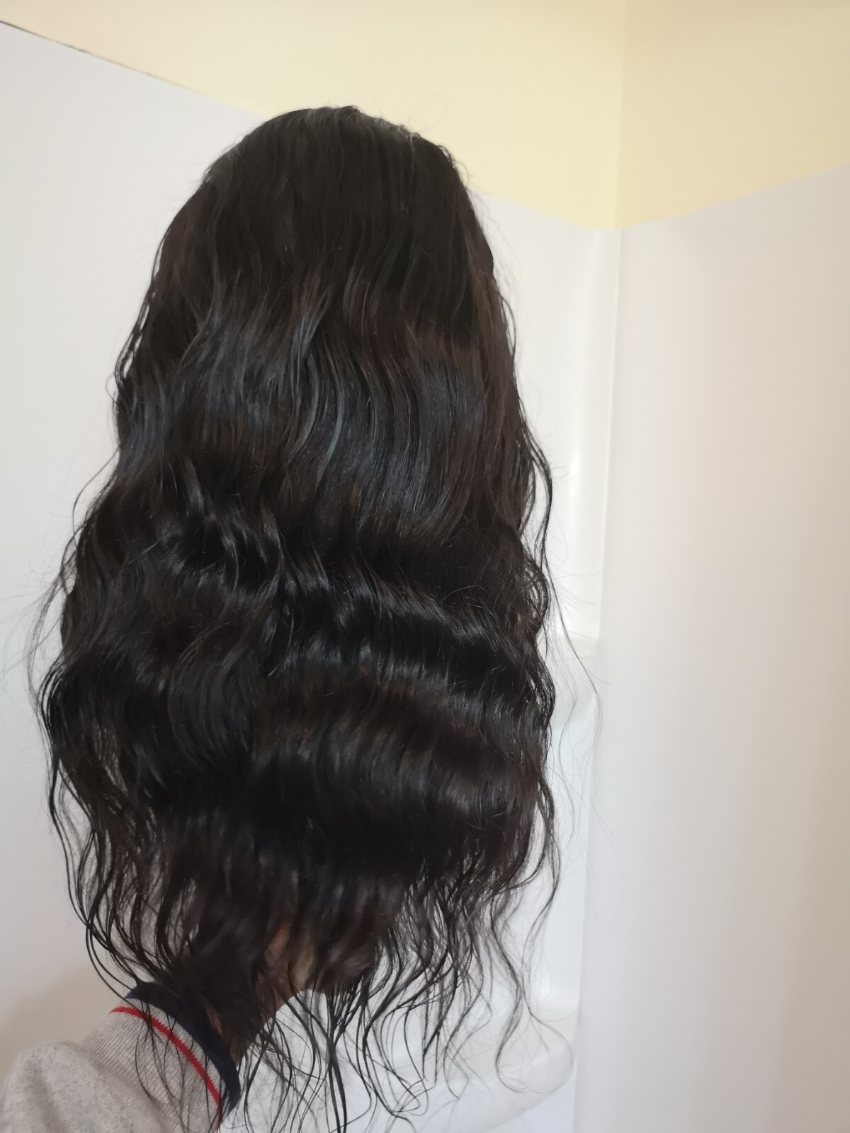 Custom High Quality Sexy 22”Human Hair 4×4 Swiss Front Lace Wig 1B