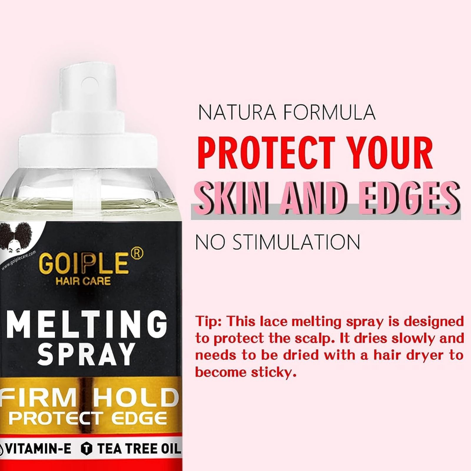 Lace Melting Spray Glue-Less Hair Adhesive for Wigs & Extensions, Strong Hold