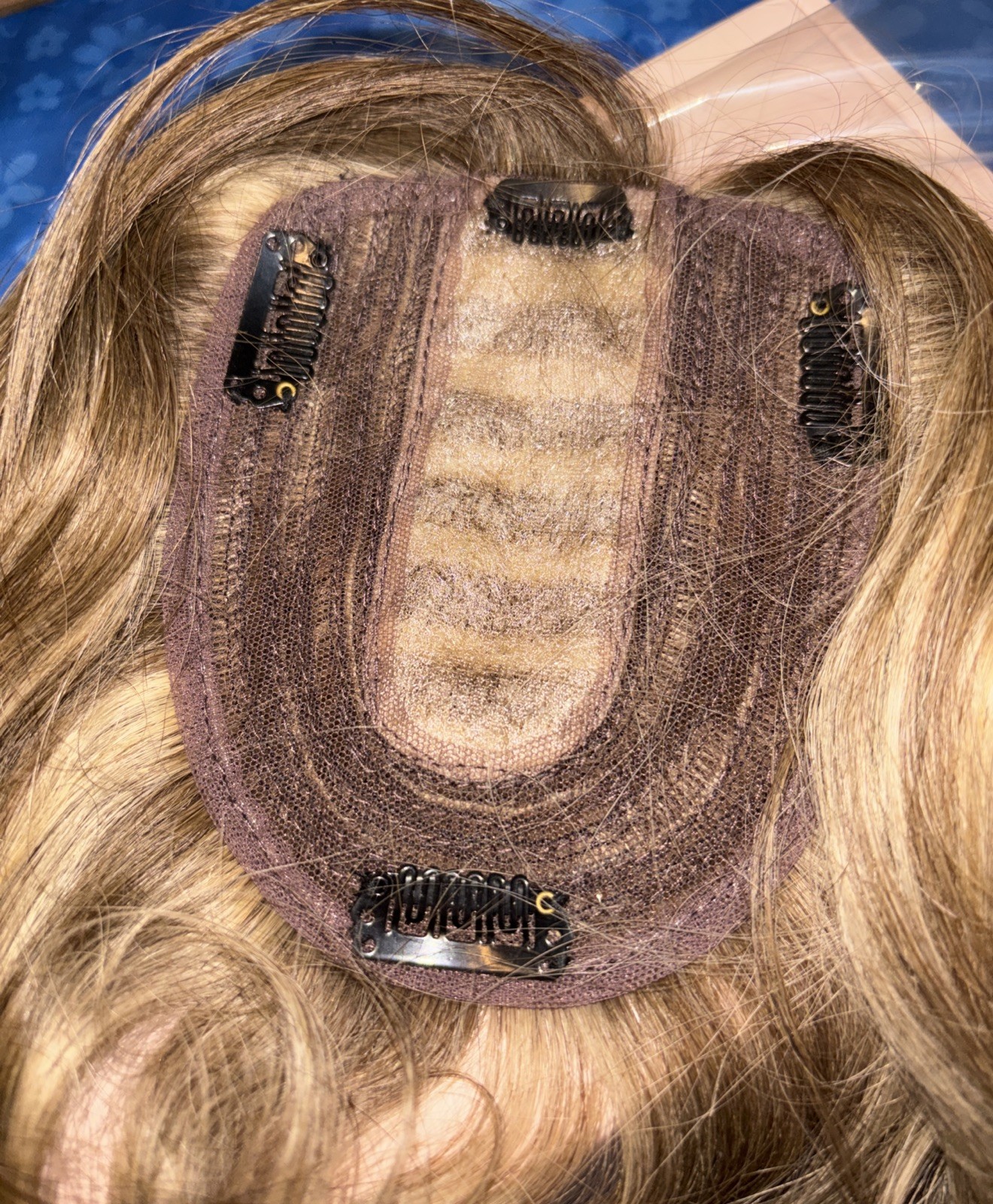 MY-LADY Human Hair Topper Real Human Hair Light Brown/Blond Mix
