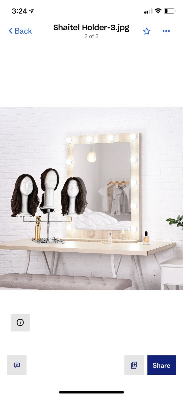 Adjustable 3-Head Wig Stand Holder 17-26 in Height with 10 in Base