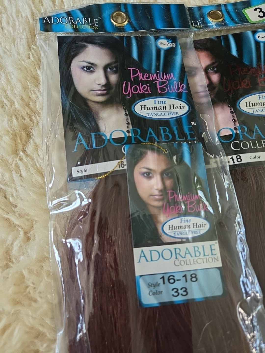 Color #33 Human Hair Yaki Straight Bundles Reddish Brown Straight Human Fine