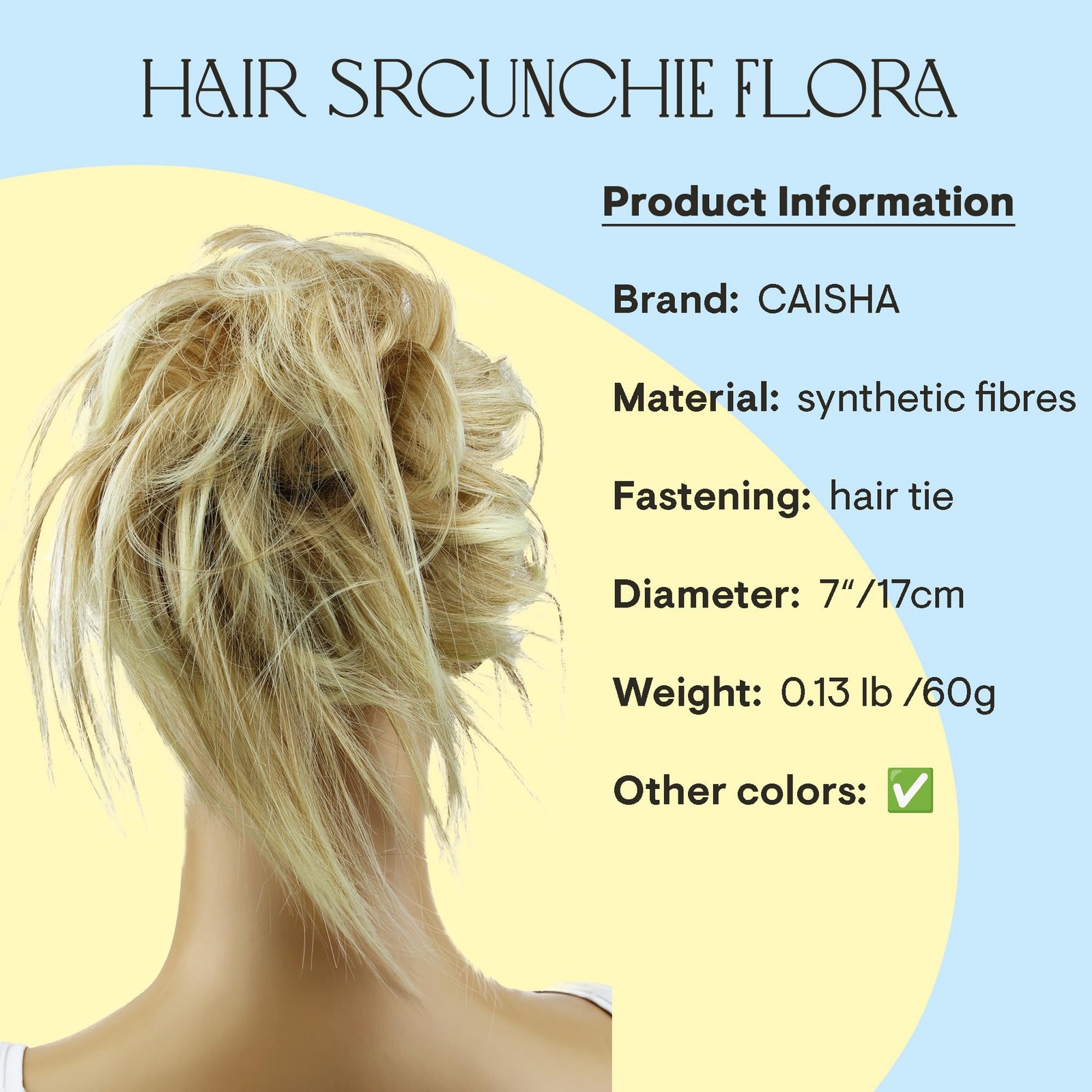XXL Hairpiece Scrunchie Updo Voluminous Slightly Wavy Messy Bun Blonde Mix G11F