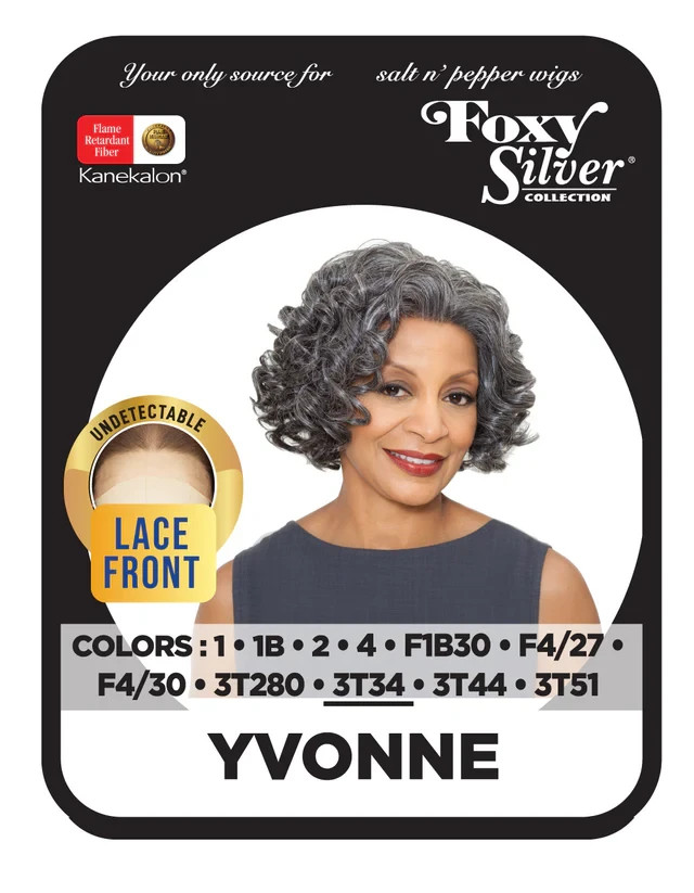 Foxy Silver YVONNE, LACE FRONT Wig, Curly and Natural-Looking Synthetic Wig
