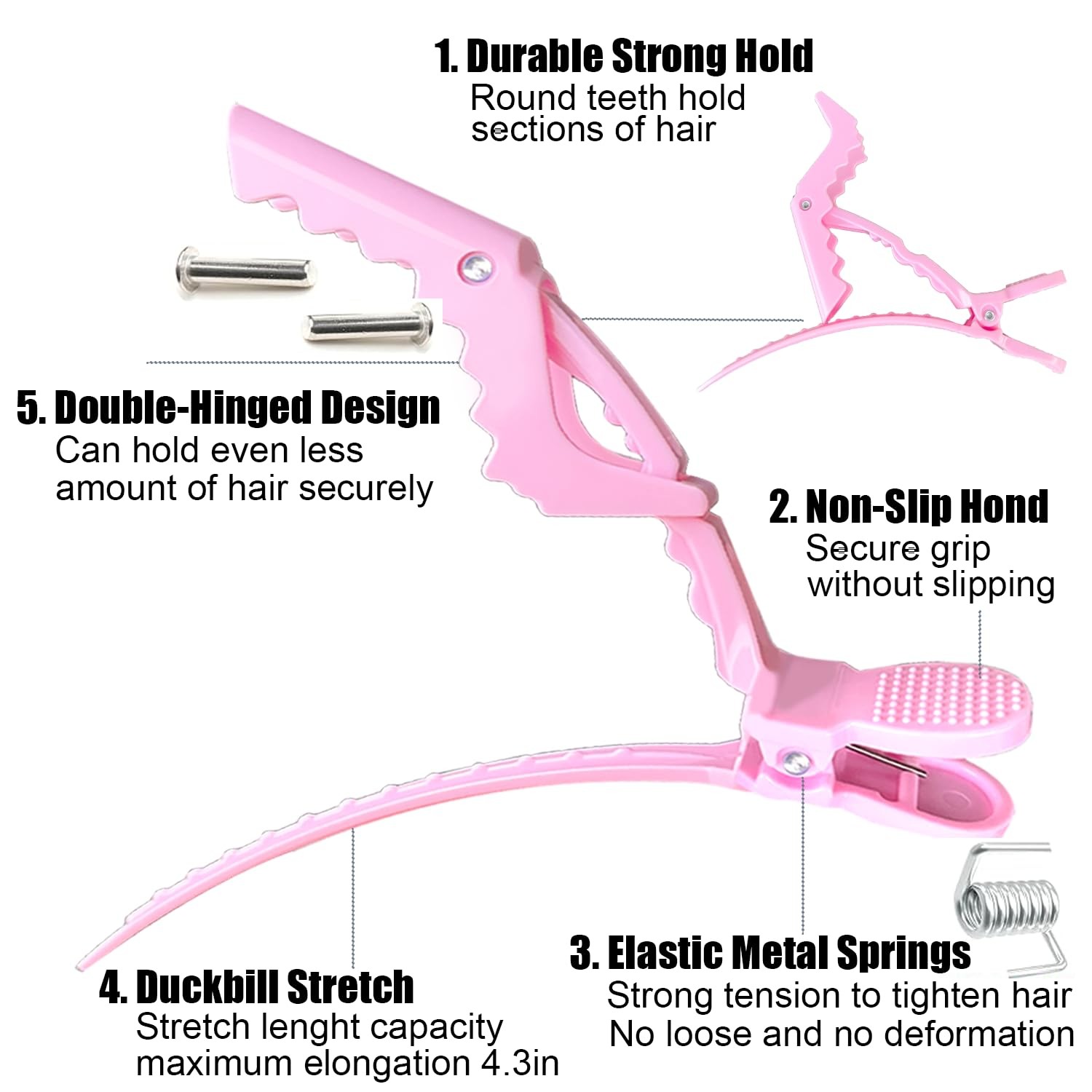 30 Pcs Alligator Hair Clip for Styling 1 Count (Pack of 30), Pink-30pcs