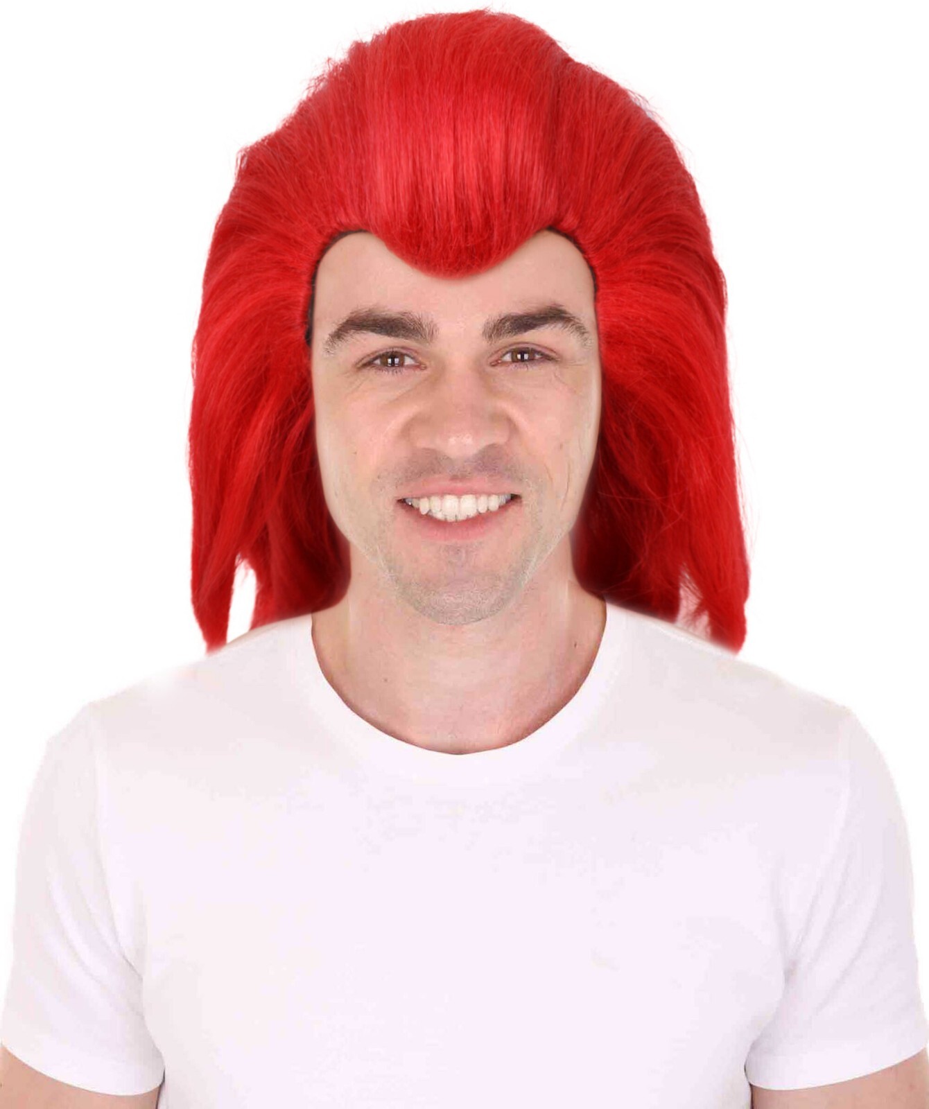 Adult Unisex Video Game Movie Red Furry Cosplay Wig I Synthetic Fiber HM-1512