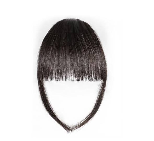 Clip-in Bangs Clip-on Curtain Bangs, BROWN BLACK + Accessories – FREE SHIPPING!