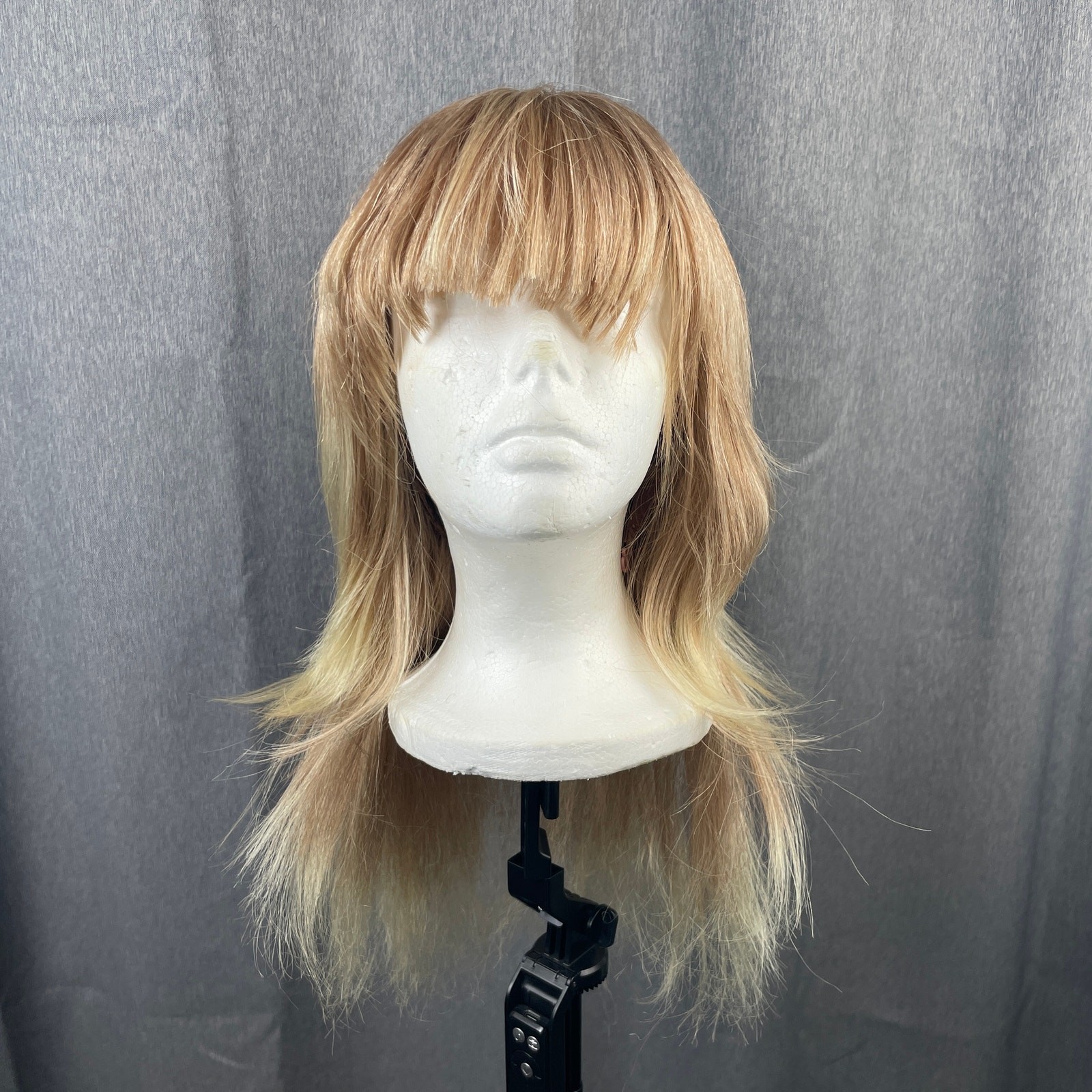 Shake N Go Light Blonde Layered Wavy with Bangs Lace Front Hair Wig