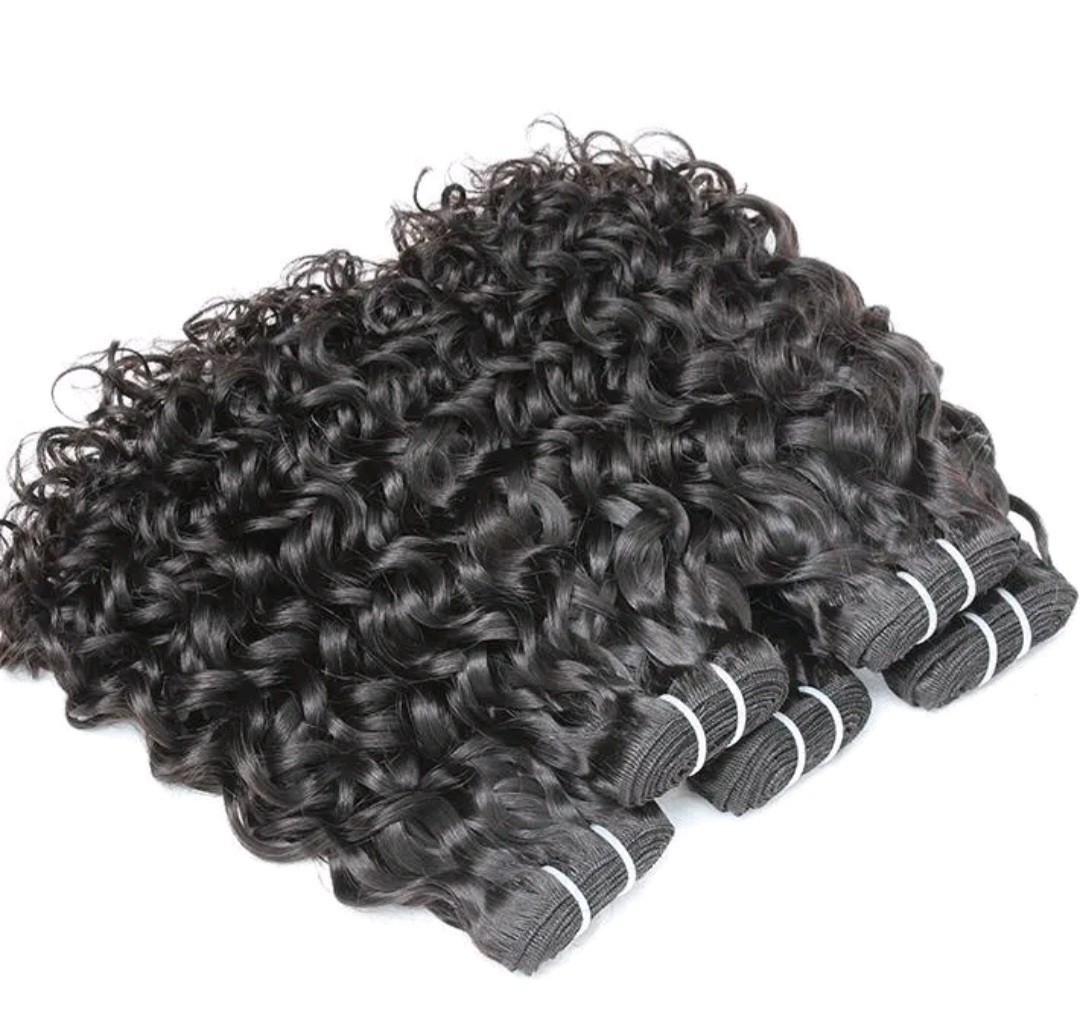 12A RAW CAMBODIAN VIRGIN HUMAN HAIR WATER WAVES 14+16+18INCHES 3BUNDLES 300g 1B#
