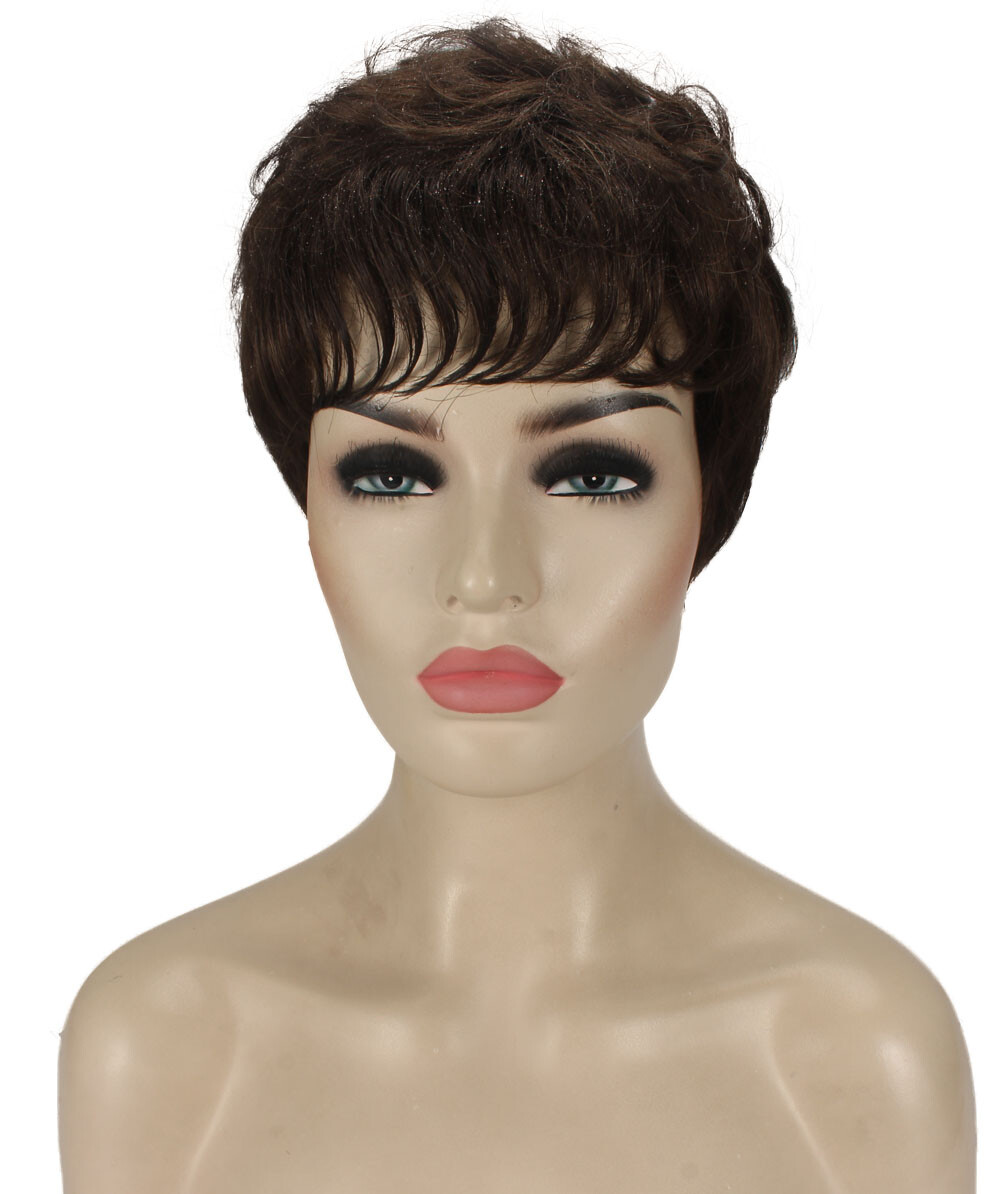 Veronica – Curly Kanekalon Synthetic Fiber Full Wig, 2-4.5 in, Medium Brown