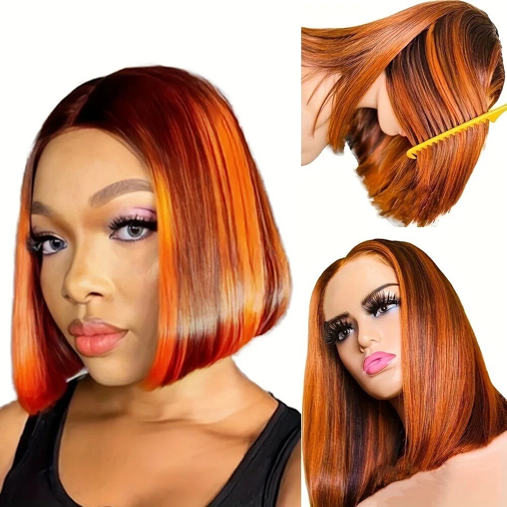 4*4 Lace Straight Bob 4/350 Brazilian Human Hair 200% Density Pre Plucked Remy