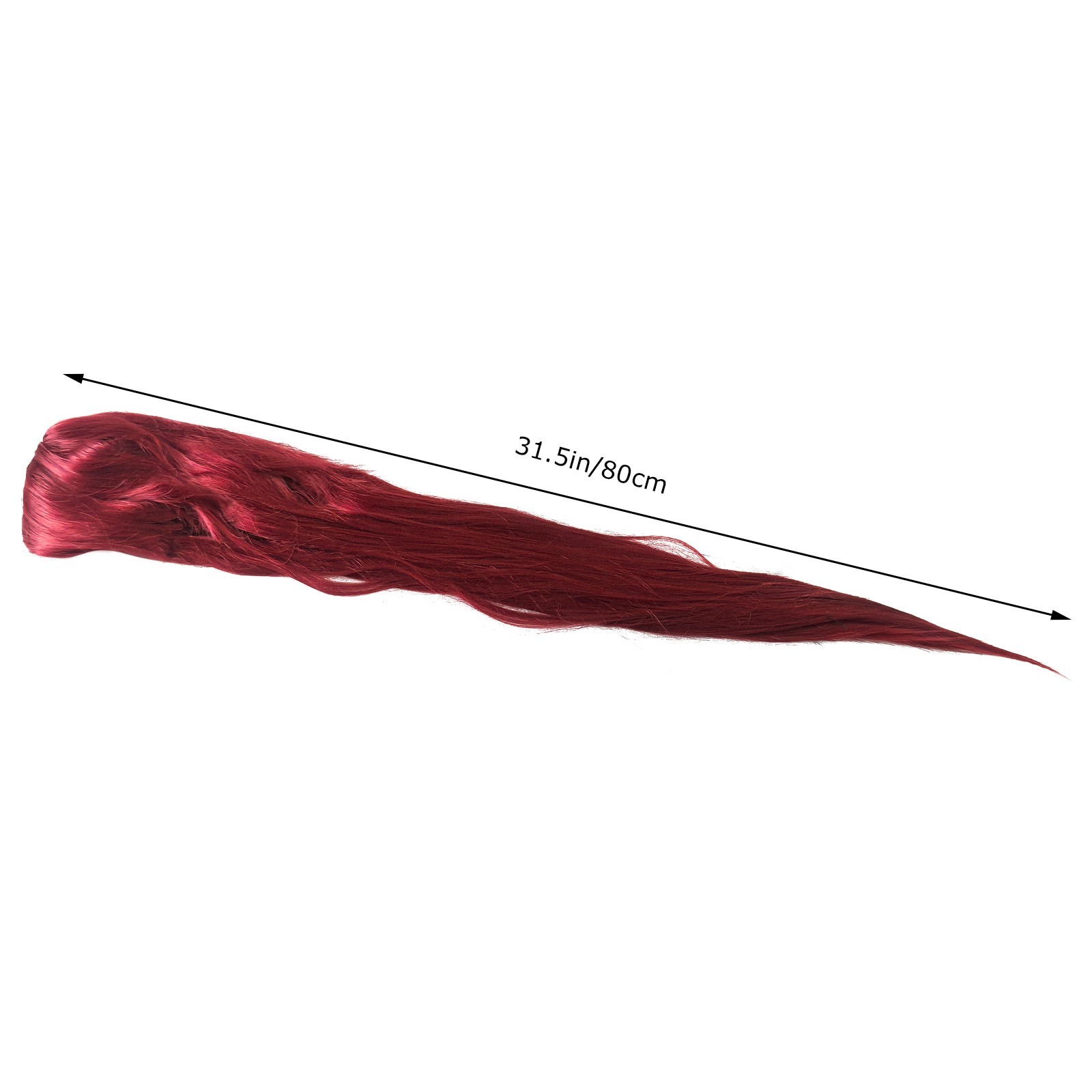 Wine Red New 80cm Straight Sleek Long Full Hair Wigs Side Bangs Rose net Party