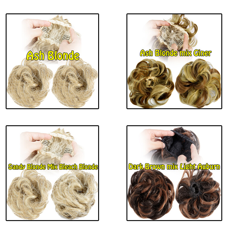 Womens Girls Wavy Curly Pony Tail Hair Bun Scrunchie Hair Extension Hairpiece