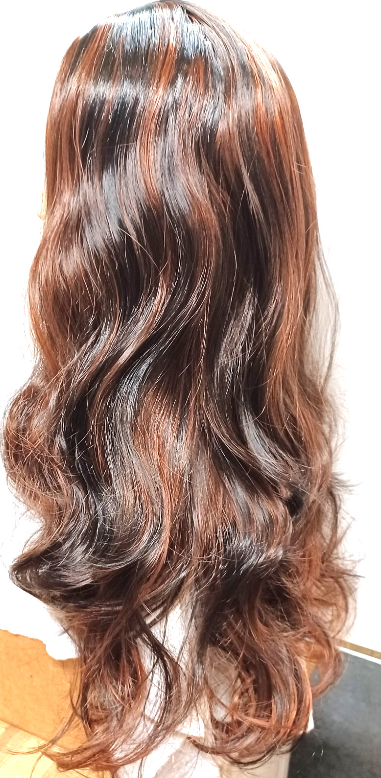 WIG 26″ BLACK/BROWN SYNTHEIC HAIR OUR #3 WITH HAIR NET