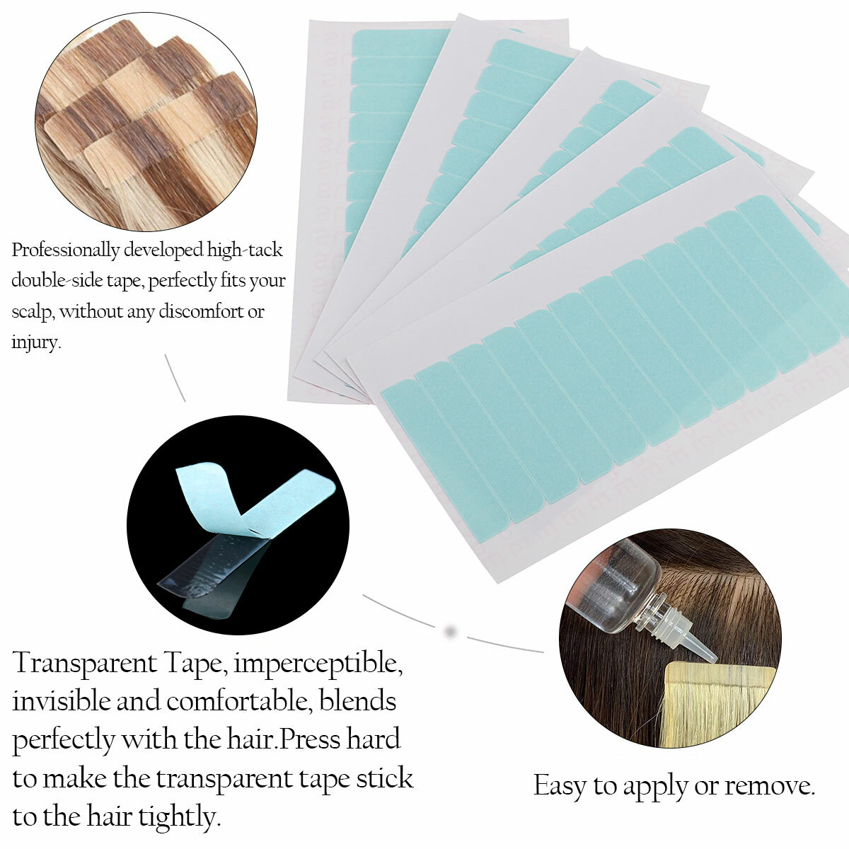 10-100pcs Double Sided Adhesive Tape Glue Replacement For Tape In Hair Extension