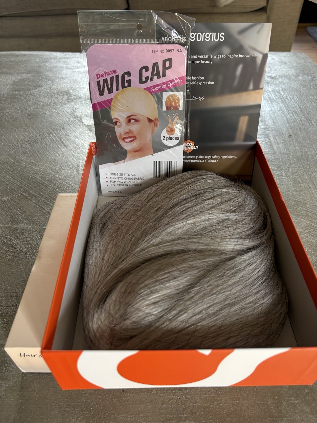 Silver Bob Wig Grey Highlights Glueless Straight Synthetic Lace.12”, .MSRP $57